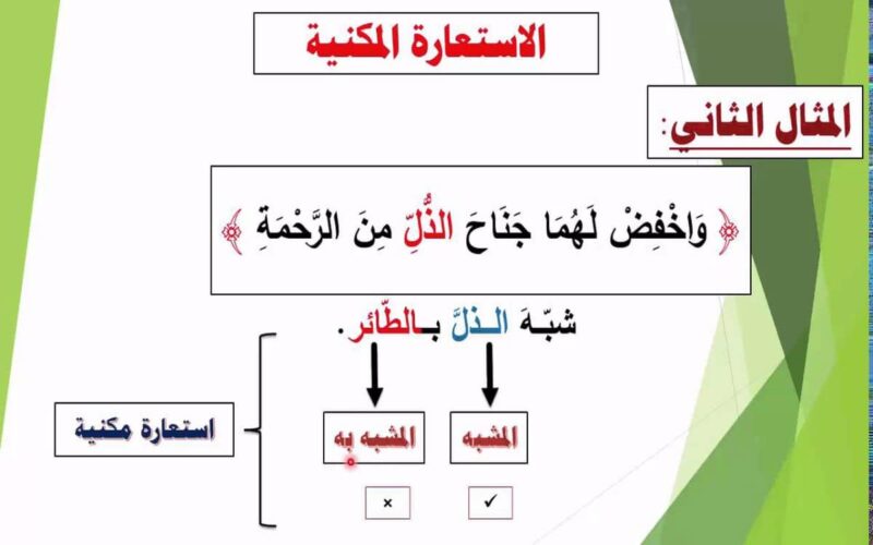 الاستعارة المكنية والتصريحية
