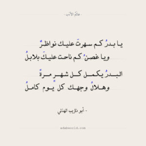 البدر يكمل كل شهر مرة وهلال وجهك كل يوم كامل