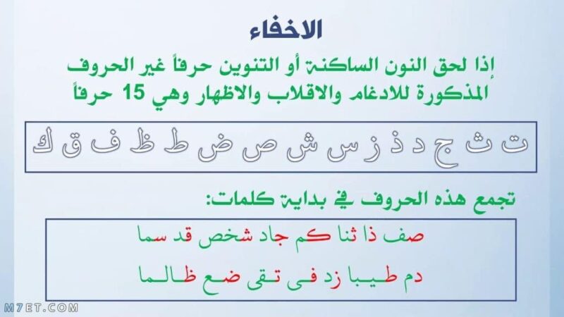 حروف الاخفاء