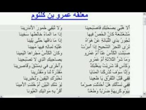 شرح معلقة عمرو بن كلثوم