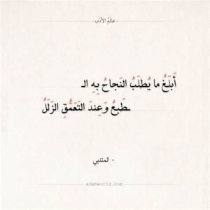 شعر عن النجاح للمتنبي