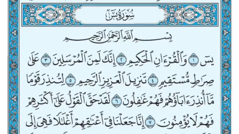 سوره ياسين مكتوبه