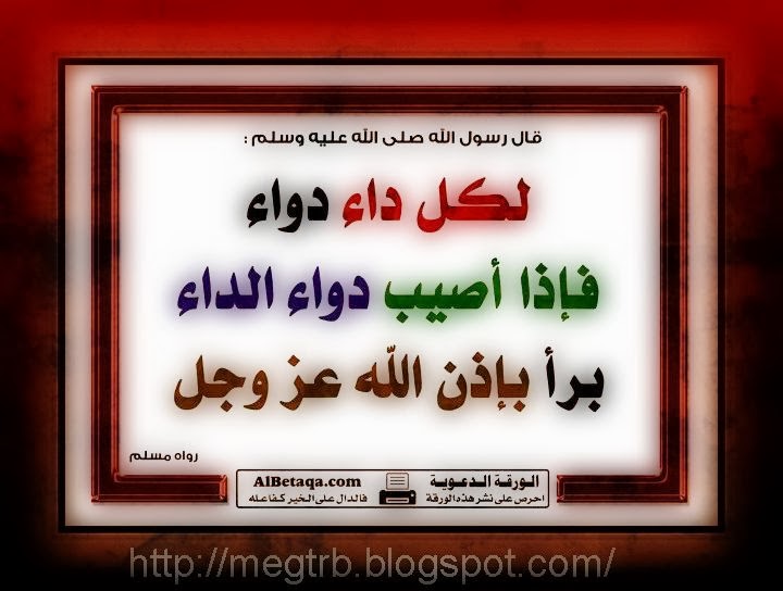 بيت شعر لكل داء دواء يستطب به