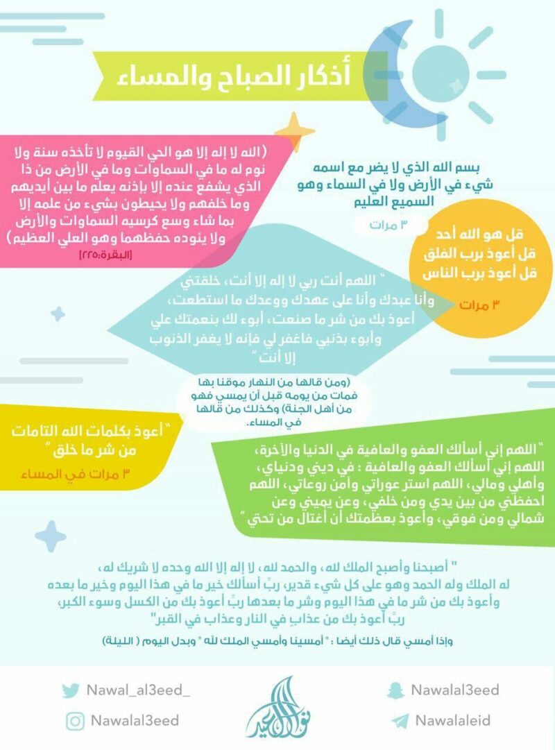 أذكار المساء مكتوبة